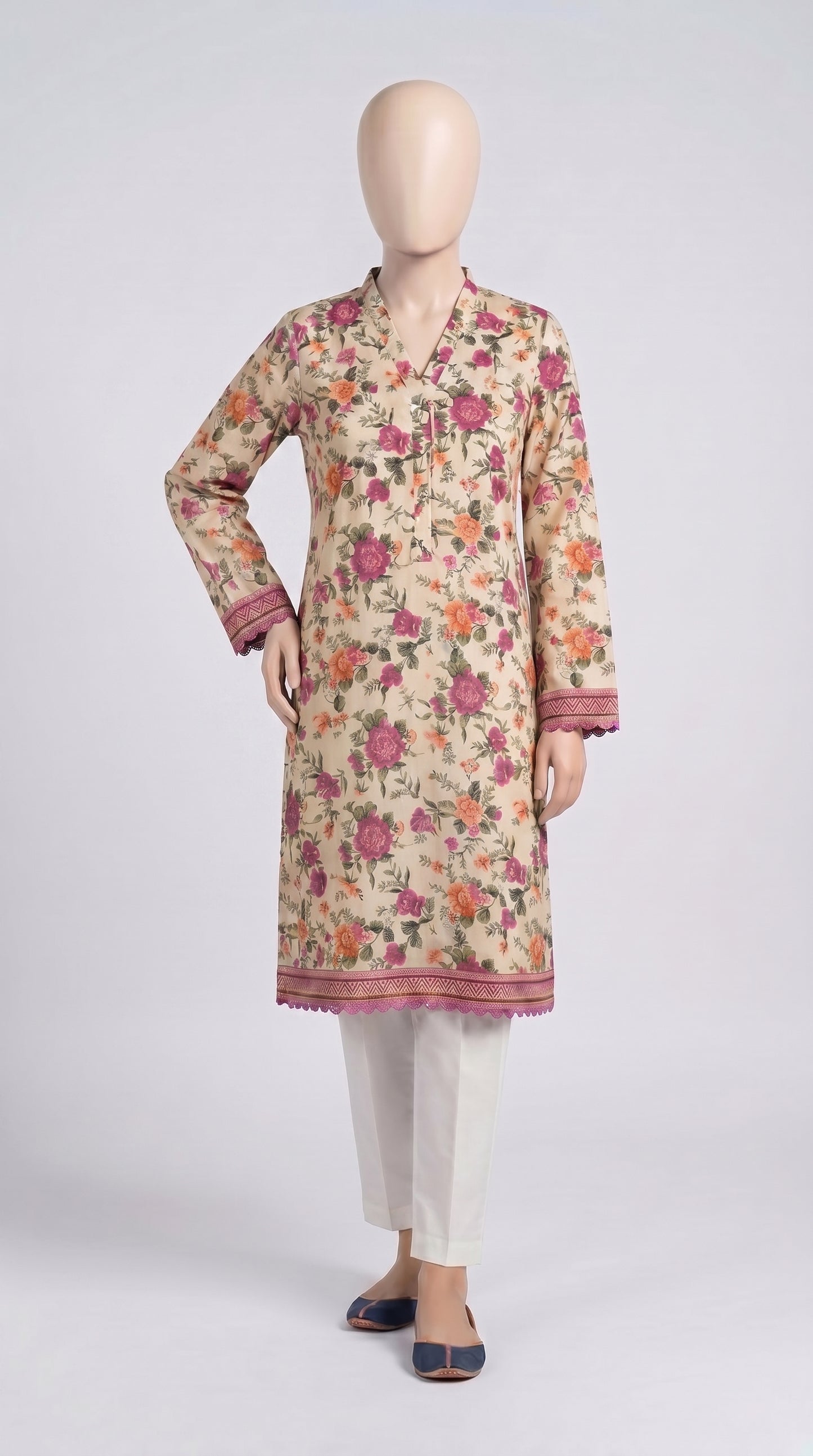 Antique Garden Floral Print Kurta — view 3