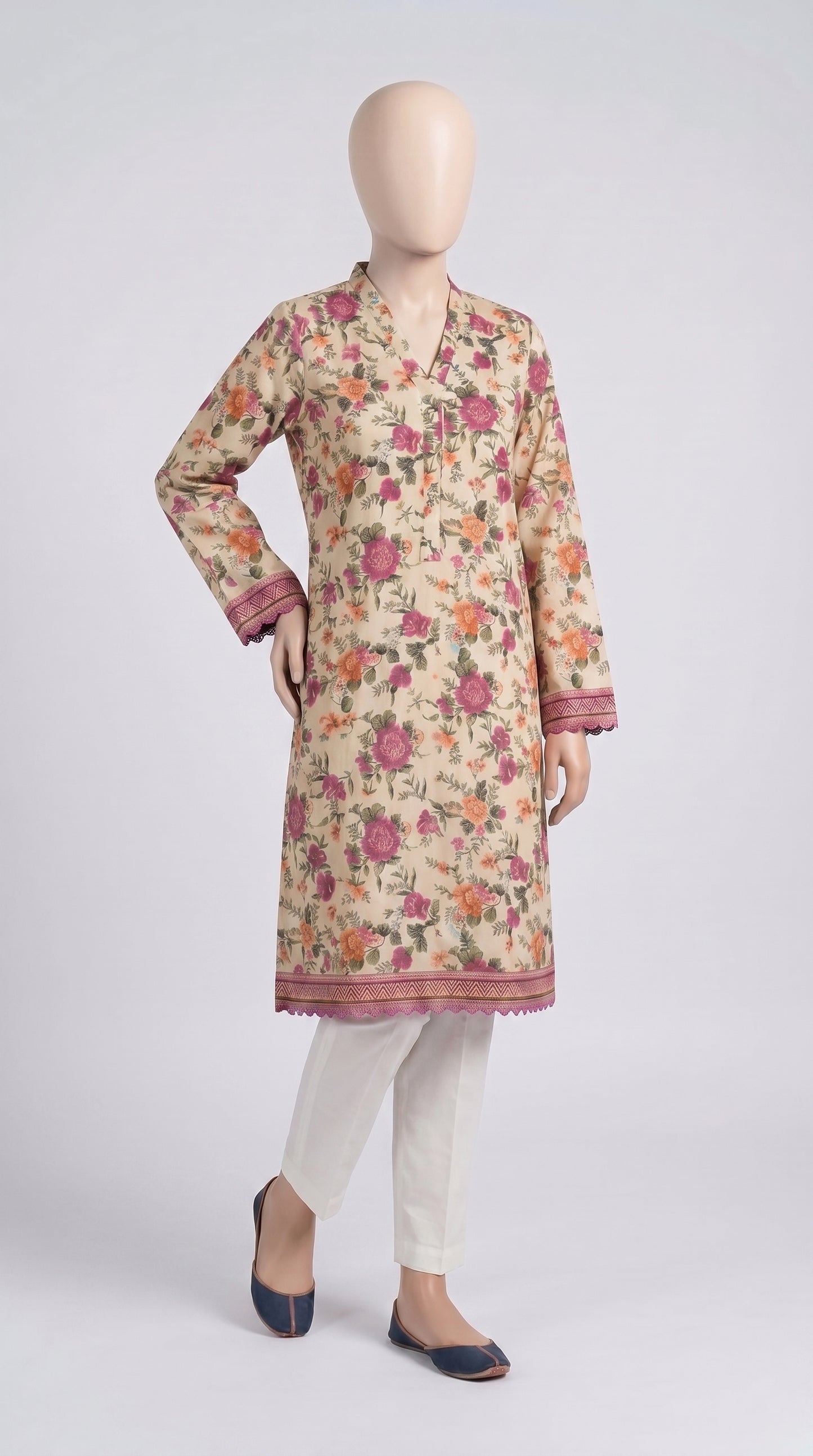 Antique Garden Floral Print Kurta — view 4