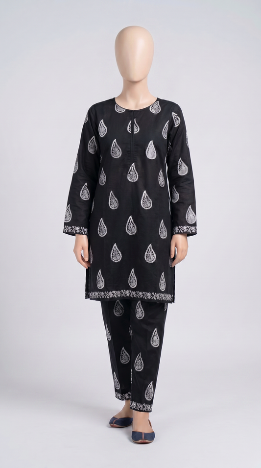 Monochrome Paisley Block Print Set — view 1