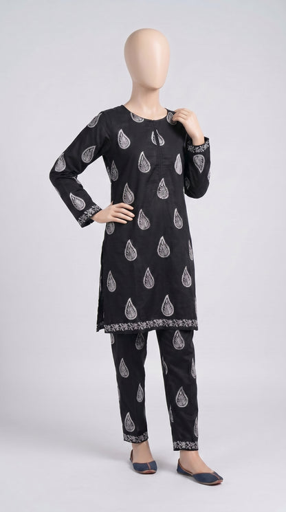 Monochrome Paisley Block Print Set — view 2