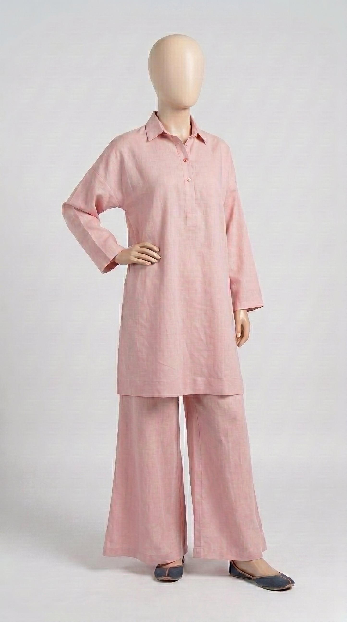 Pink Lawn Solid Co-ord — view 1