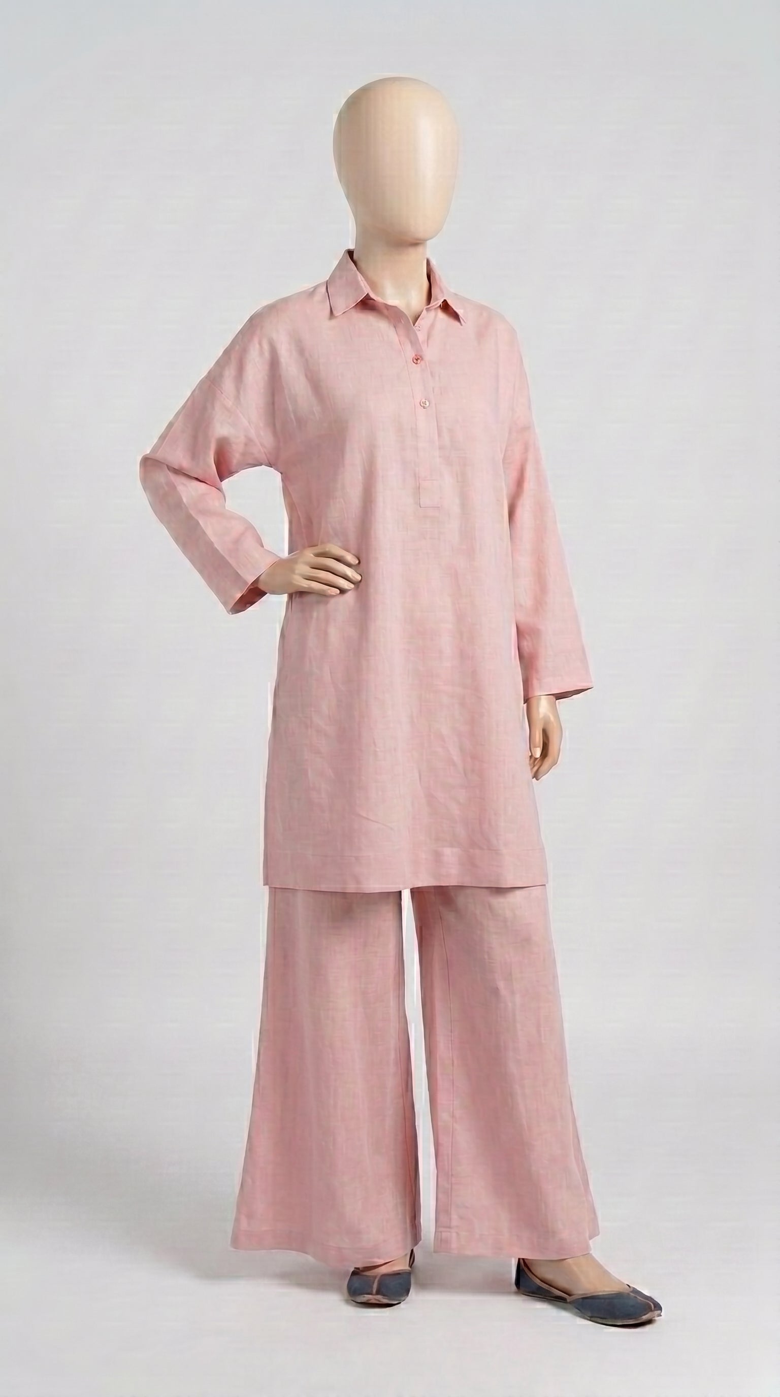 Pink Lawn Solid Co-ord — view 1