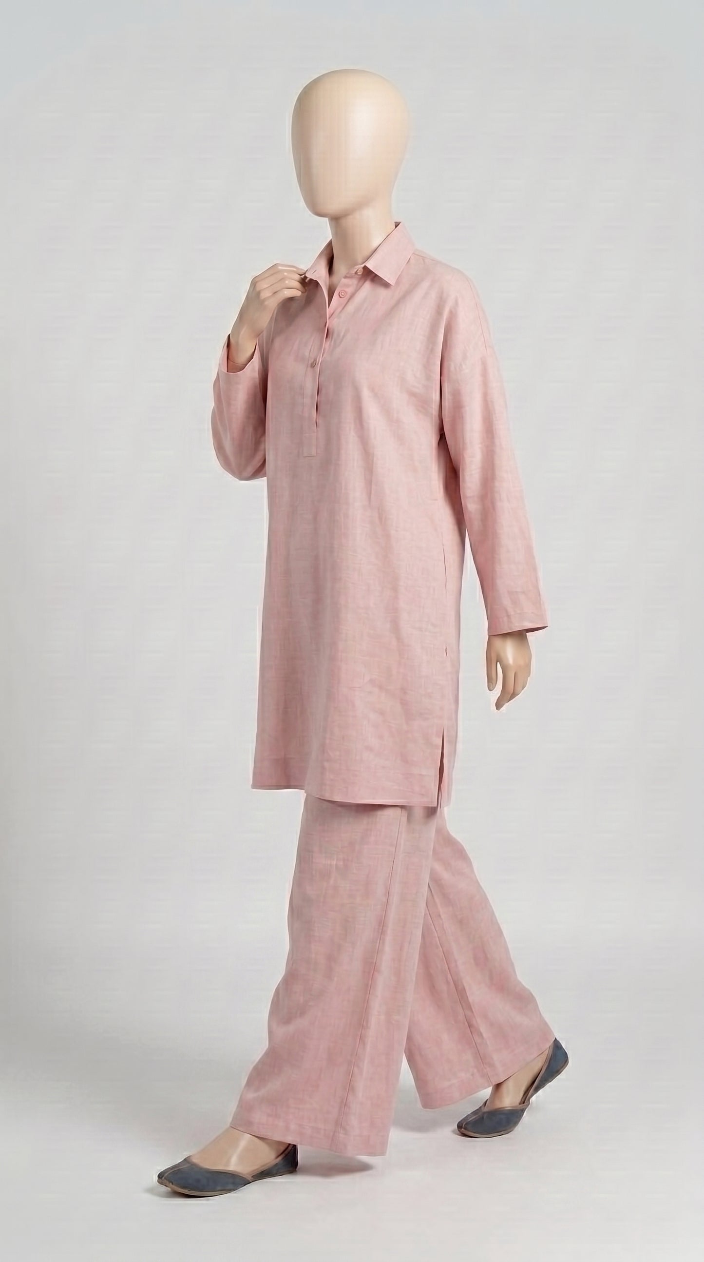 Pink Lawn Solid Co-ord — view 3