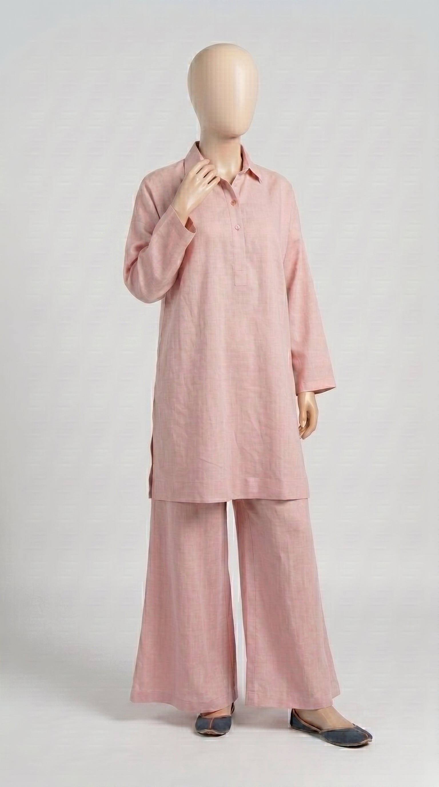 Pink Lawn Solid Co-ord — view 4