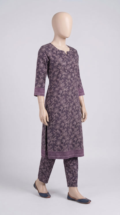 Plum Botanical Print Lawn Co-ord — view 3